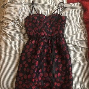 Chelsea and Violet Black and Red Floral Dress